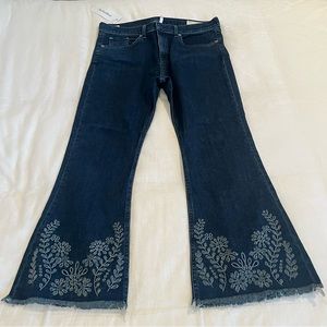 *With The Real Real Tags* Rag & Bone Flare Embroidered Jeans, Size 32